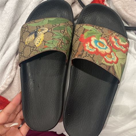 gucci slides in store|Gucci slides with butterfly.